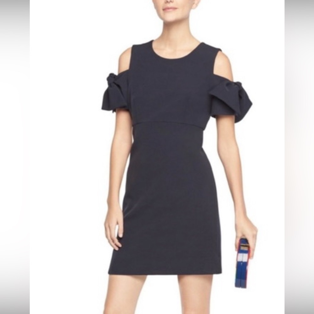 Milly Navy Mini Bow Sleeve Dress